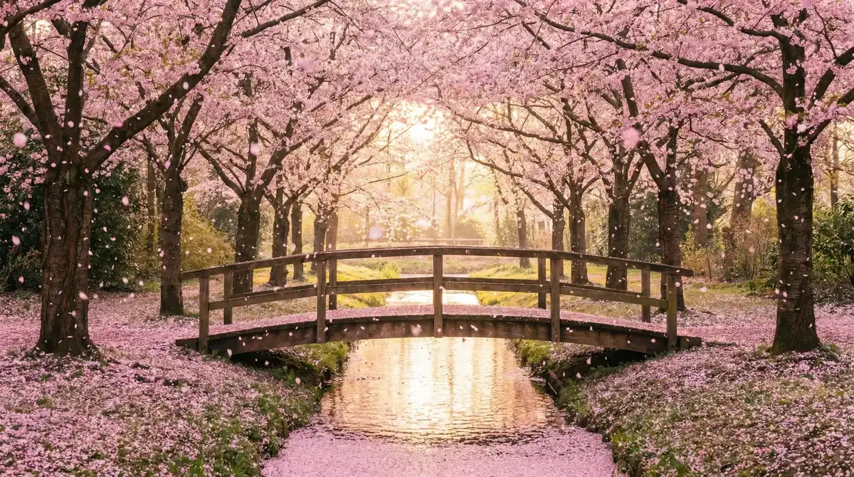 樱花桥畔 - 一猫汽车 唯美风景